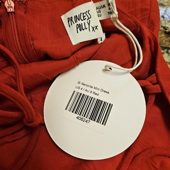 NWT Princess Polly Red Mini Dress - Picture 4 of 4